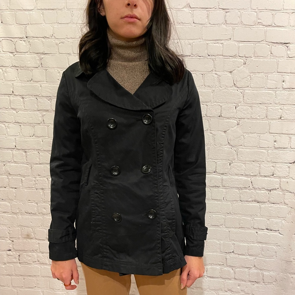 Black Double Breasted Lightweight Coat